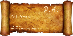 Pál Abony névjegykártya